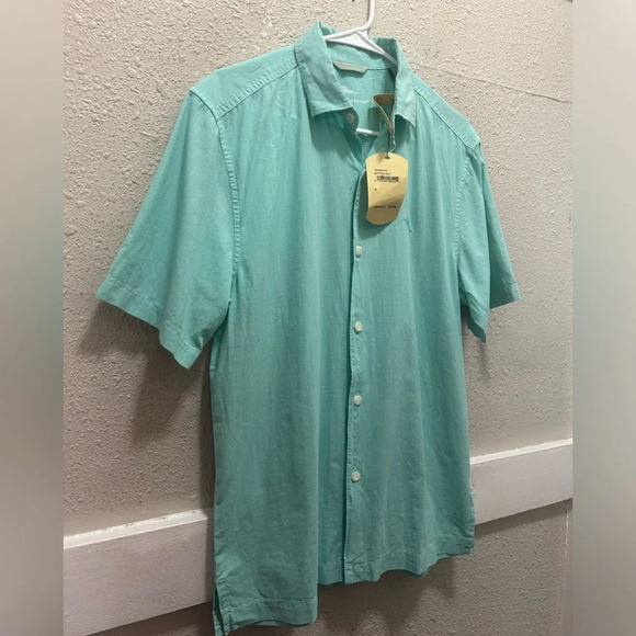 Tommy Bahama Short Sleeve Men's Button Down in Antigua Sky NWT S - Picture 3 of 6